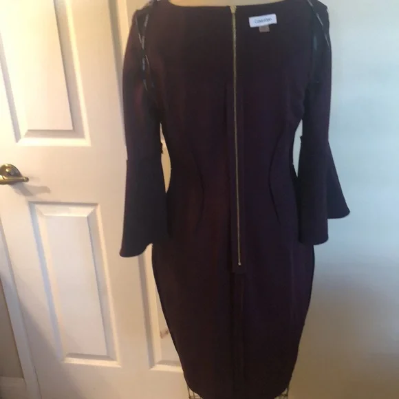 Classic ElegantCalvin Klein Burgundy Fall/Winter Dress - Picture 8 of 12